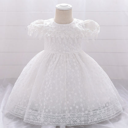 Children'S Dress Baby One Year Old Baby Princess Dress Embroidery White Wedding Dress Baby Wash Dress Dress