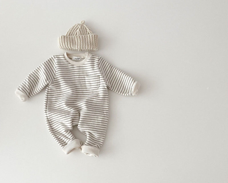 Baby Cotton Romper Baby Fashion Simple Casual Striped Jumpsuit